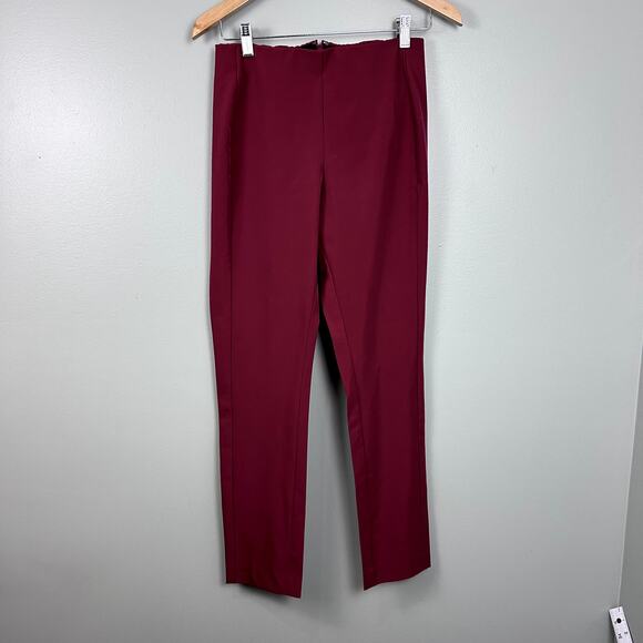 Theory Navalane Becker Stretch Twill Back Zip Skinny Leg Ankle Pant Red size 6 - Picture 2 of 10